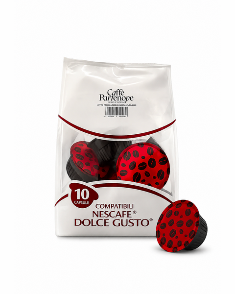 Confezione e capsula Caffè Partenope compatibile Dolce Gusto®